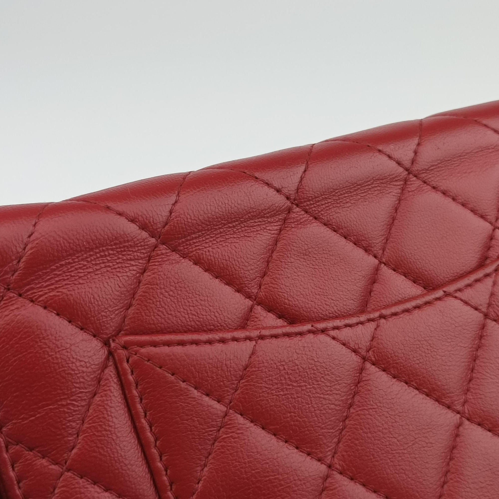 Secondhand Chanel Matelasse coco mark Red lambskin A33814 shoulderbag | stylenewstar