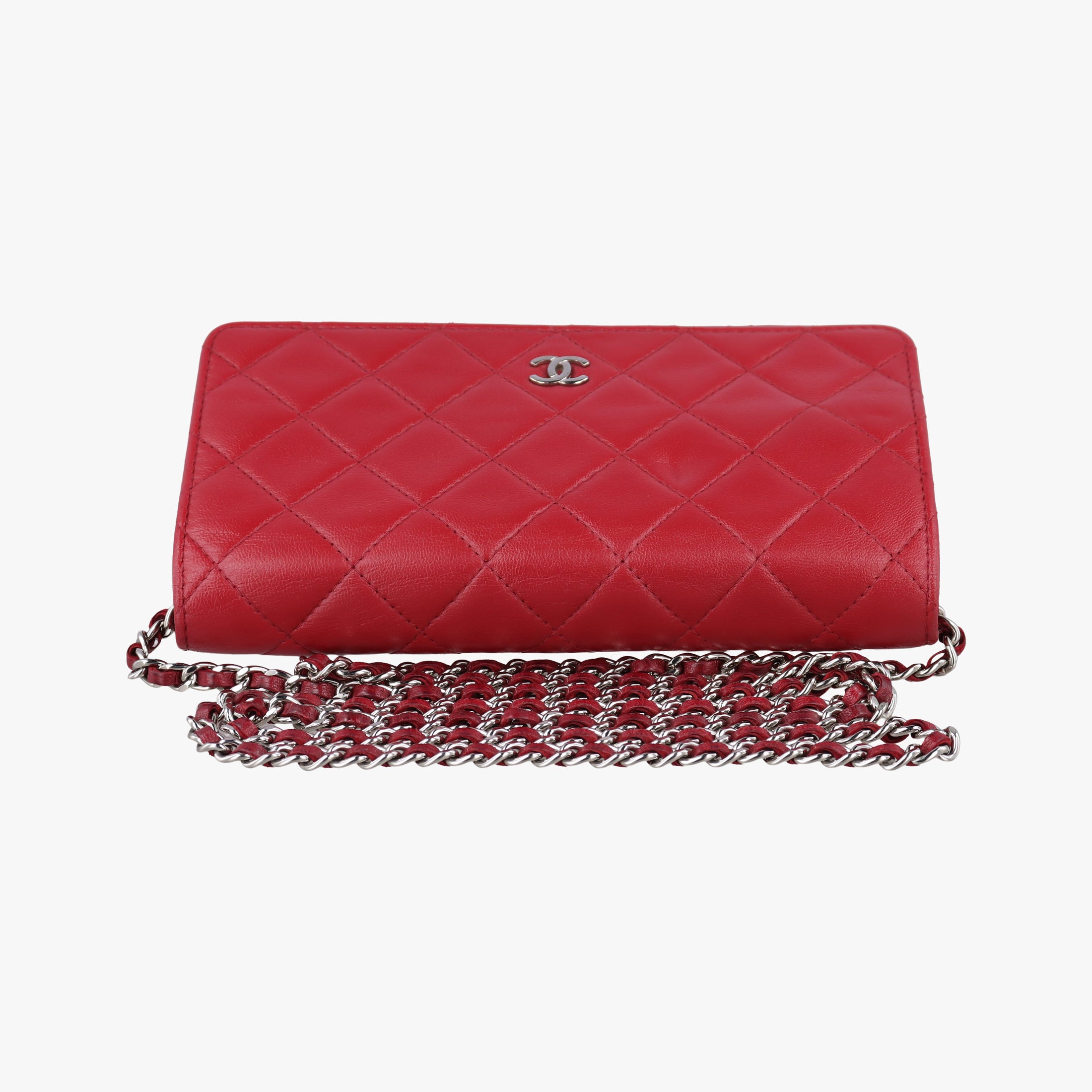 Secondhand Chanel Matelasse coco mark Red lambskin A33814 shoulderbag | stylenewstar