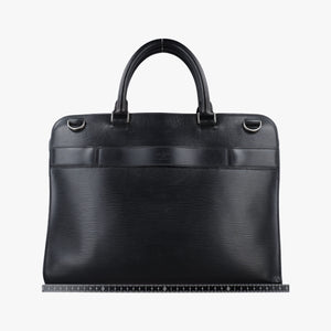 Pre-owned Louis Vuitton Bassano MM Noir Epi M54032 handbag | stylenewstar