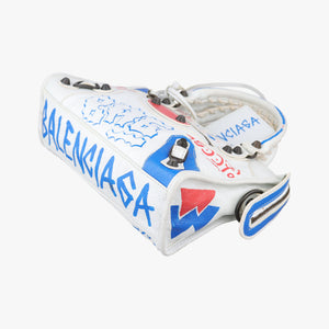 Pre-owned Balenciaga Classic Mini City Graffiti White×Multicolor Arena Lambskin  300295 shoulderbag | stylenewstar