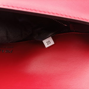 Pre-owned Prada COGNAC N Red × black Leather 1BD166 shoulderbag | stylenewstar