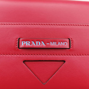 Pre-owned Prada COGNAC N Red × black Leather 1BD166 shoulderbag | stylenewstar