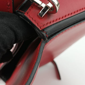 Pre-owned Prada COGNAC N Red × black Leather 1BD166 shoulderbag | stylenewstar