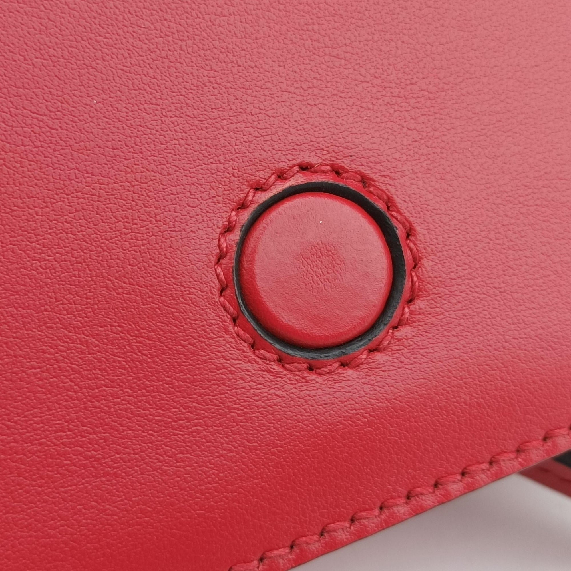 Pre-owned Prada COGNAC N Red × black Leather 1BD166 shoulderbag | stylenewstar