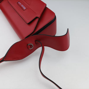 Pre-owned Prada COGNAC N Red × black Leather 1BD166 shoulderbag | stylenewstar