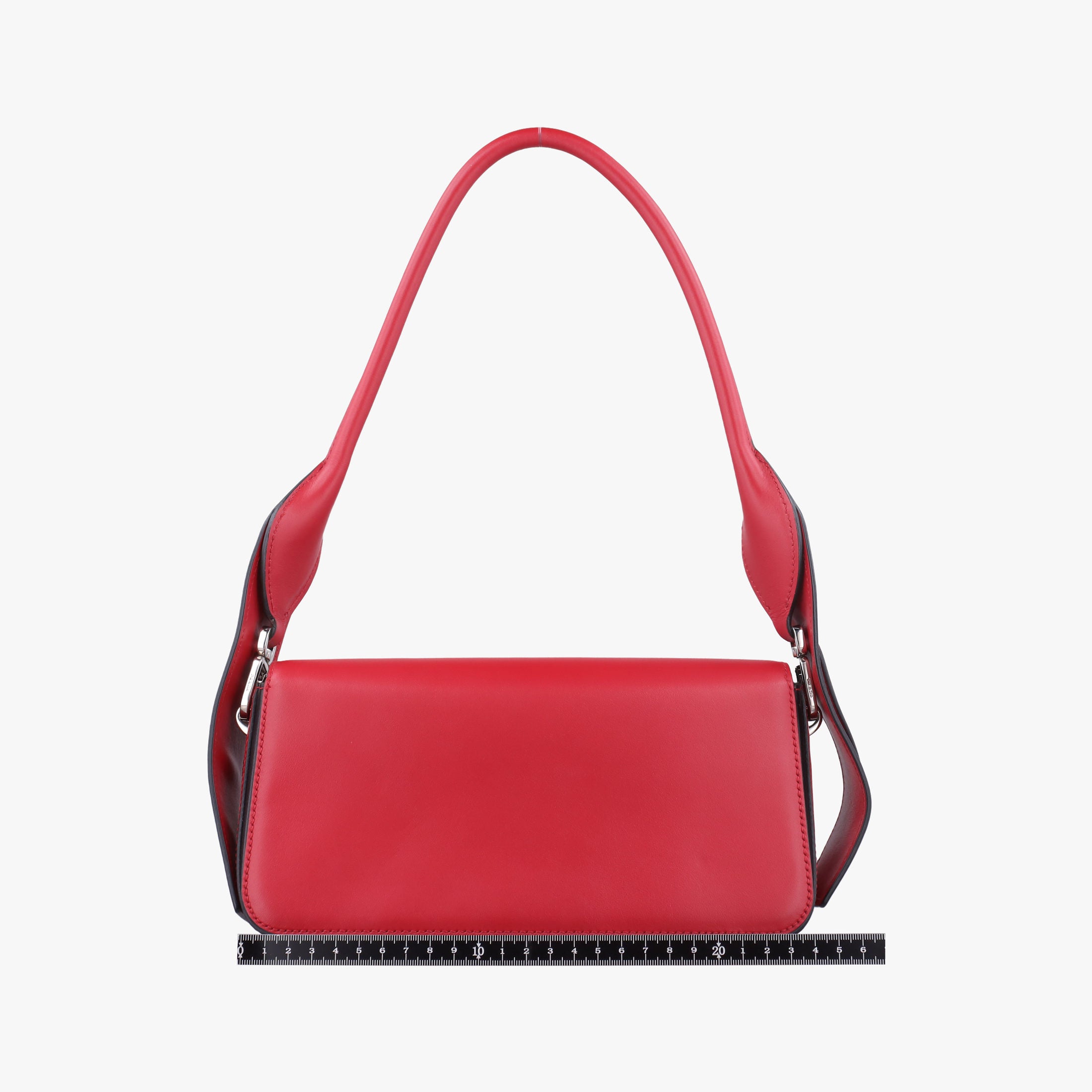 Pre-owned Prada COGNAC N Red × black Leather 1BD166 shoulderbag | stylenewstar
