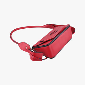 Pre-owned Prada COGNAC N Red × black Leather 1BD166 shoulderbag | stylenewstar