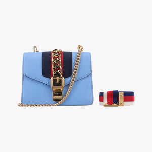 Vintage Gucci Sylvie Blue×navy×red Leather 431666 shoulderbag | stylenewstar