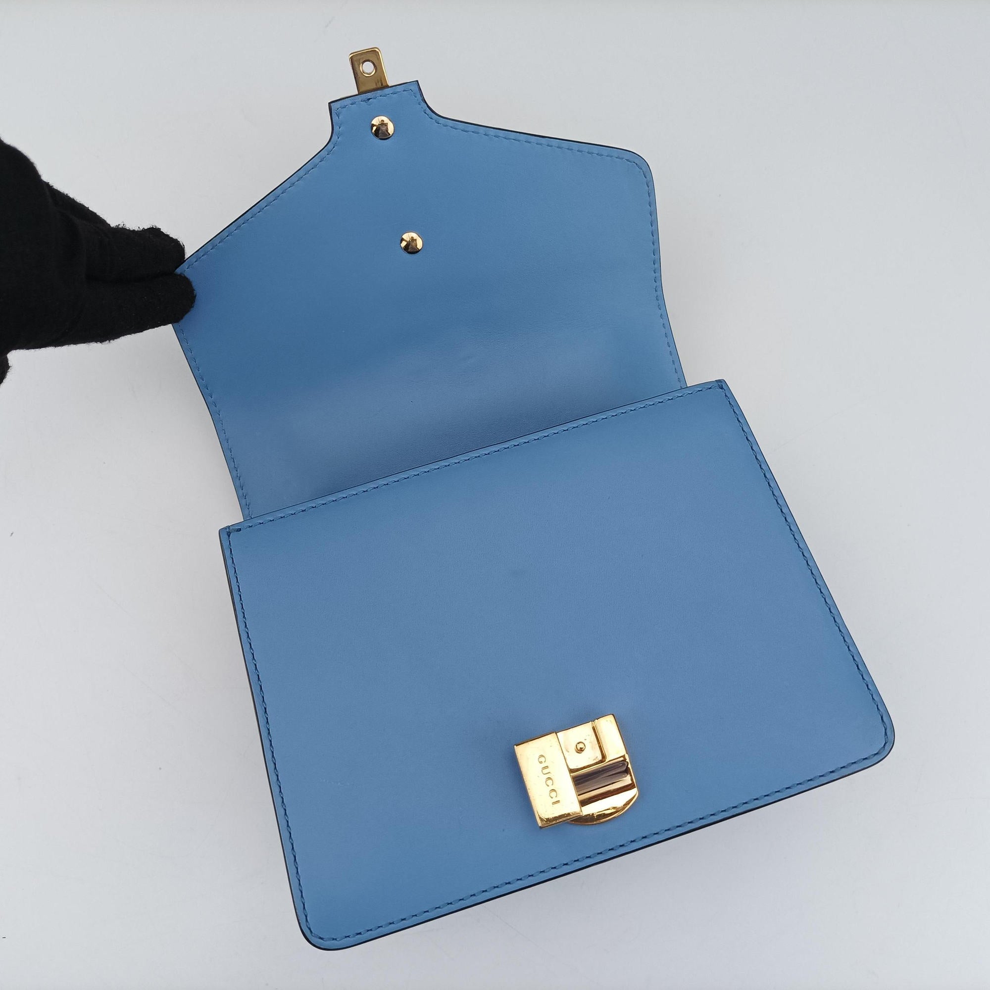 Vintage Gucci Sylvie Blue×navy×red Leather 431666 shoulderbag | stylenewstar