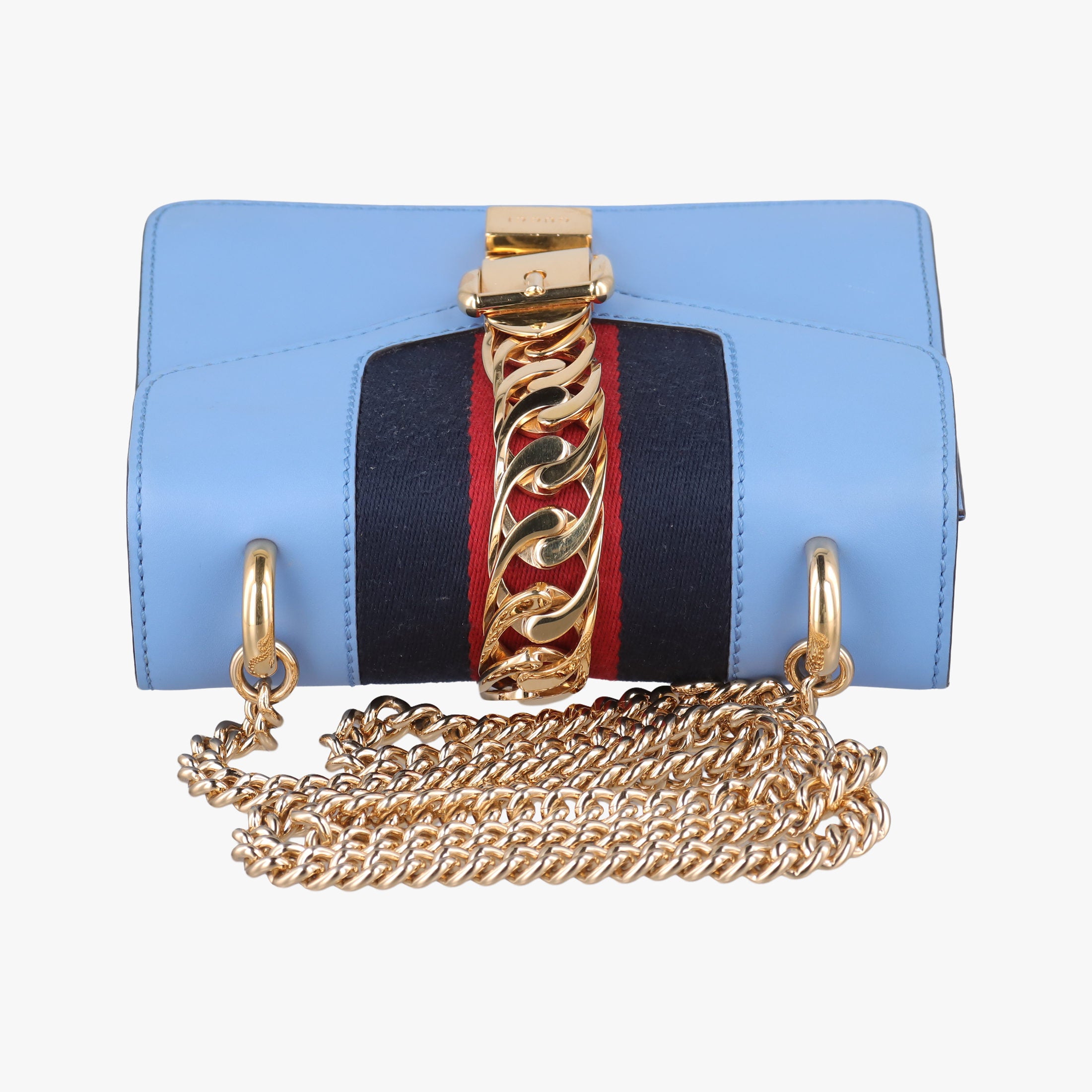 Vintage Gucci Sylvie Blue×navy×red Leather 431666 shoulderbag | stylenewstar