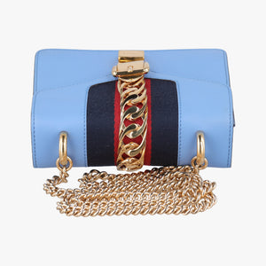 Vintage Gucci Sylvie Blue×navy×red Leather 431666 shoulderbag | stylenewstar