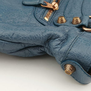 Pre-owned Balenciaga Giant City Blue Lambskin  shoulderbag | stylenewstar