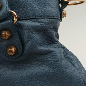 Pre-owned Balenciaga Giant City Blue Lambskin  shoulderbag | stylenewstar