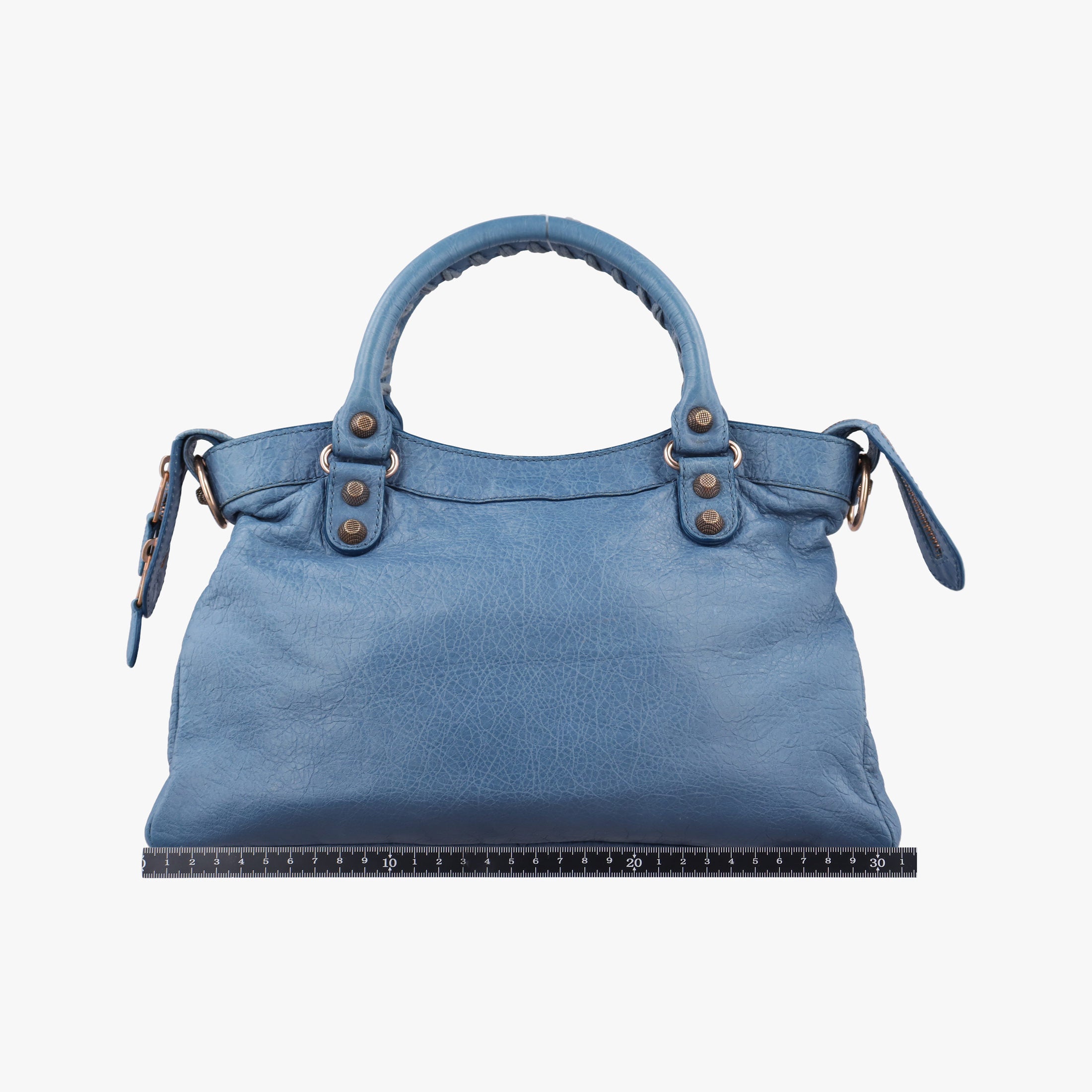 Pre-owned Balenciaga Giant City Blue Lambskin  shoulderbag | stylenewstar