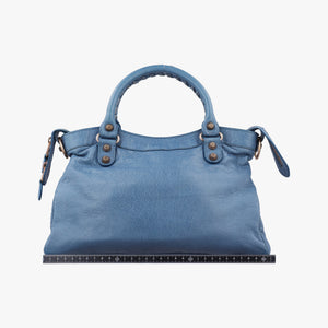 Pre-owned Balenciaga Giant City Blue Lambskin  shoulderbag | stylenewstar