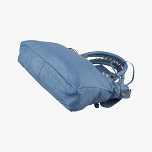 Pre-owned Balenciaga Giant City Blue Lambskin  shoulderbag | stylenewstar