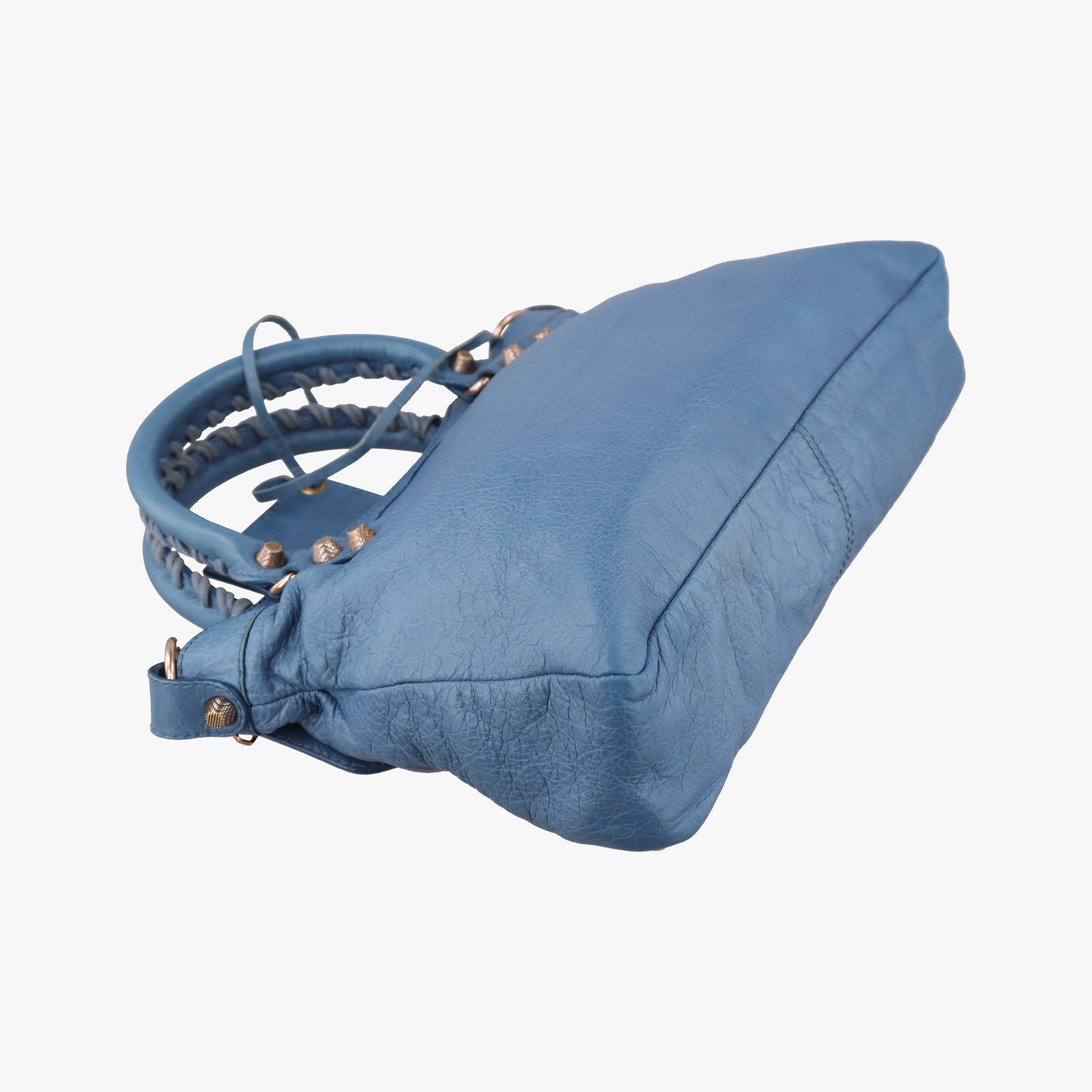Pre-owned Balenciaga Giant City Blue Lambskin  shoulderbag | stylenewstar