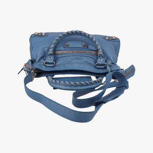 Pre-owned Balenciaga Giant City Blue Lambskin  shoulderbag | stylenewstar