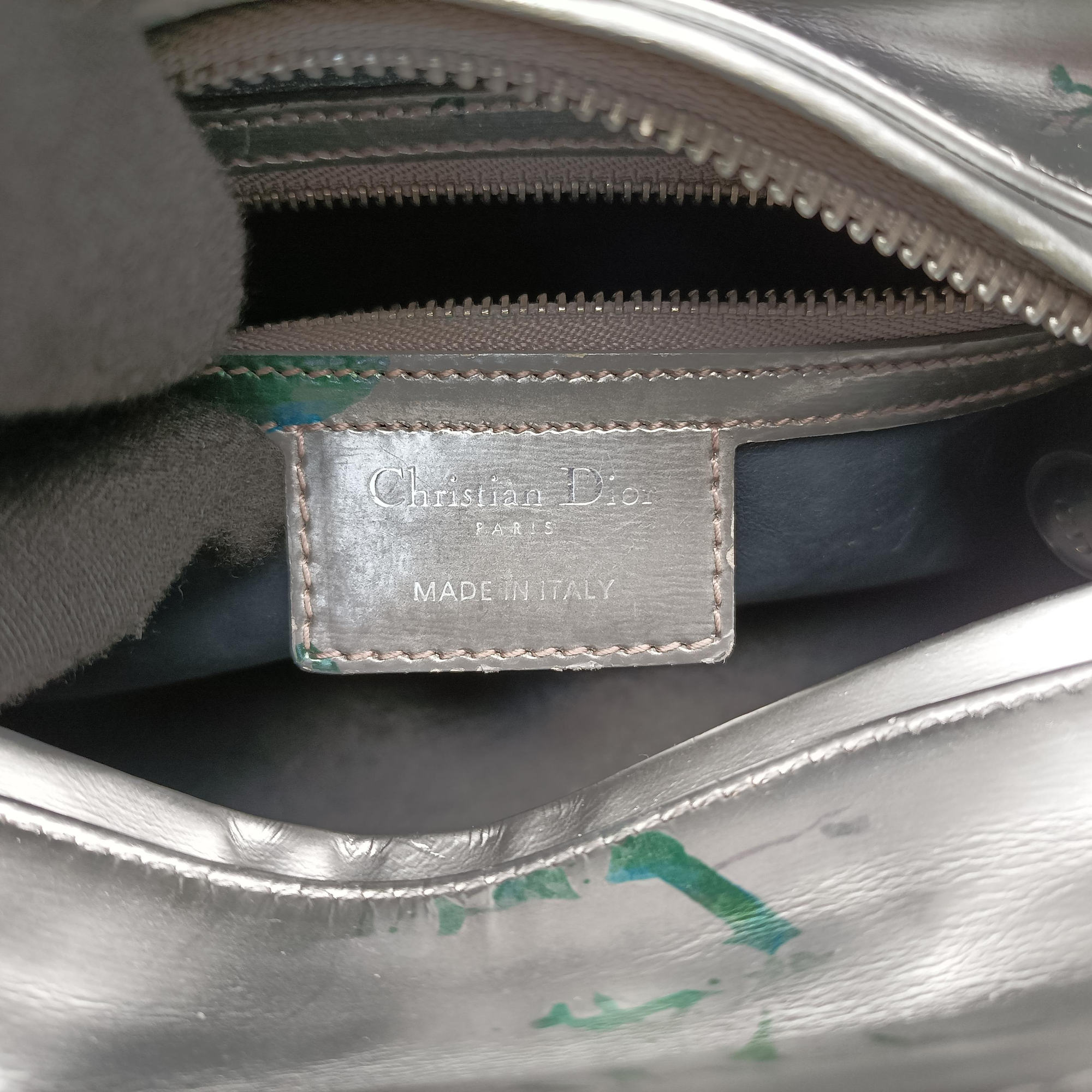 Vintage Christian Dior Lady Dior Floral Printed Silver Patent Leather  shoulderbag | stylenewstar