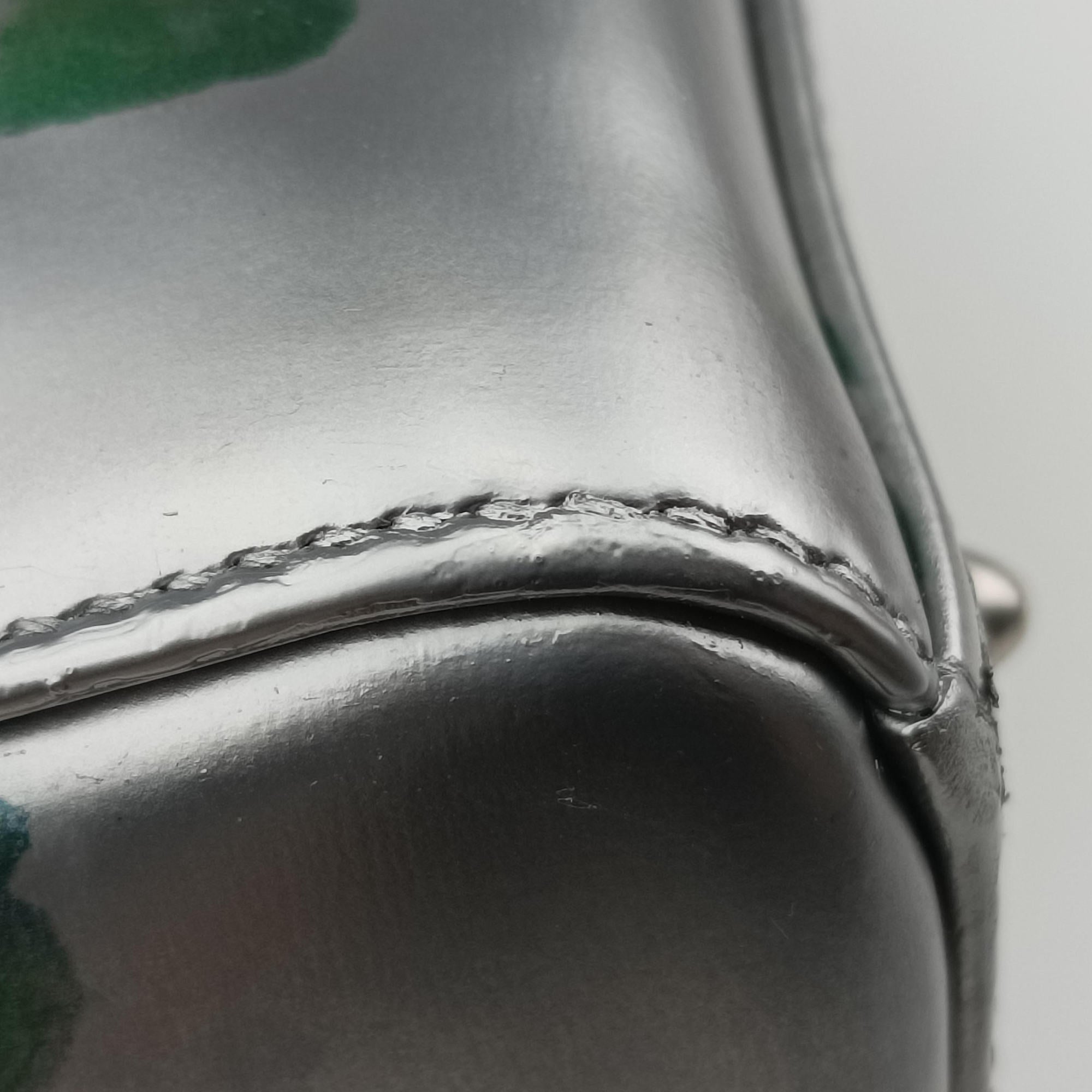 Vintage Christian Dior Lady Dior Floral Printed Silver Patent Leather  shoulderbag | stylenewstar