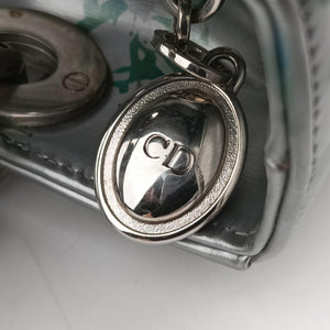 Vintage Christian Dior Lady Dior Floral Printed Silver Patent Leather  shoulderbag | stylenewstar