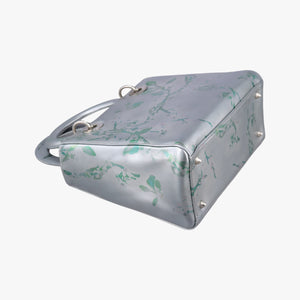 Vintage Christian Dior Lady Dior Floral Printed Silver Patent Leather  shoulderbag | stylenewstar