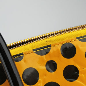 Pre-owned Louis Vuitton Dot Infinity Lockit MM Yayoi Kusama Jaune×Black Vernis M91398 handbag | stylenewstar
