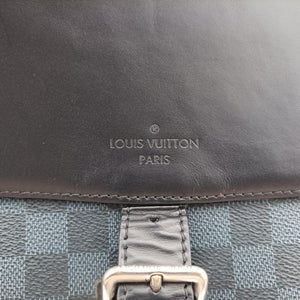Pre-owned Louis Vuitton Newport Messenger PM black×navy Damier Cobalt N41587 shoulderbag | stylenewstar