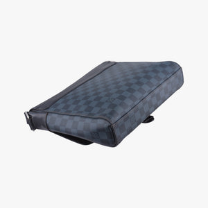 Pre-owned Louis Vuitton Newport Messenger PM black×navy Damier Cobalt N41587 shoulderbag | stylenewstar