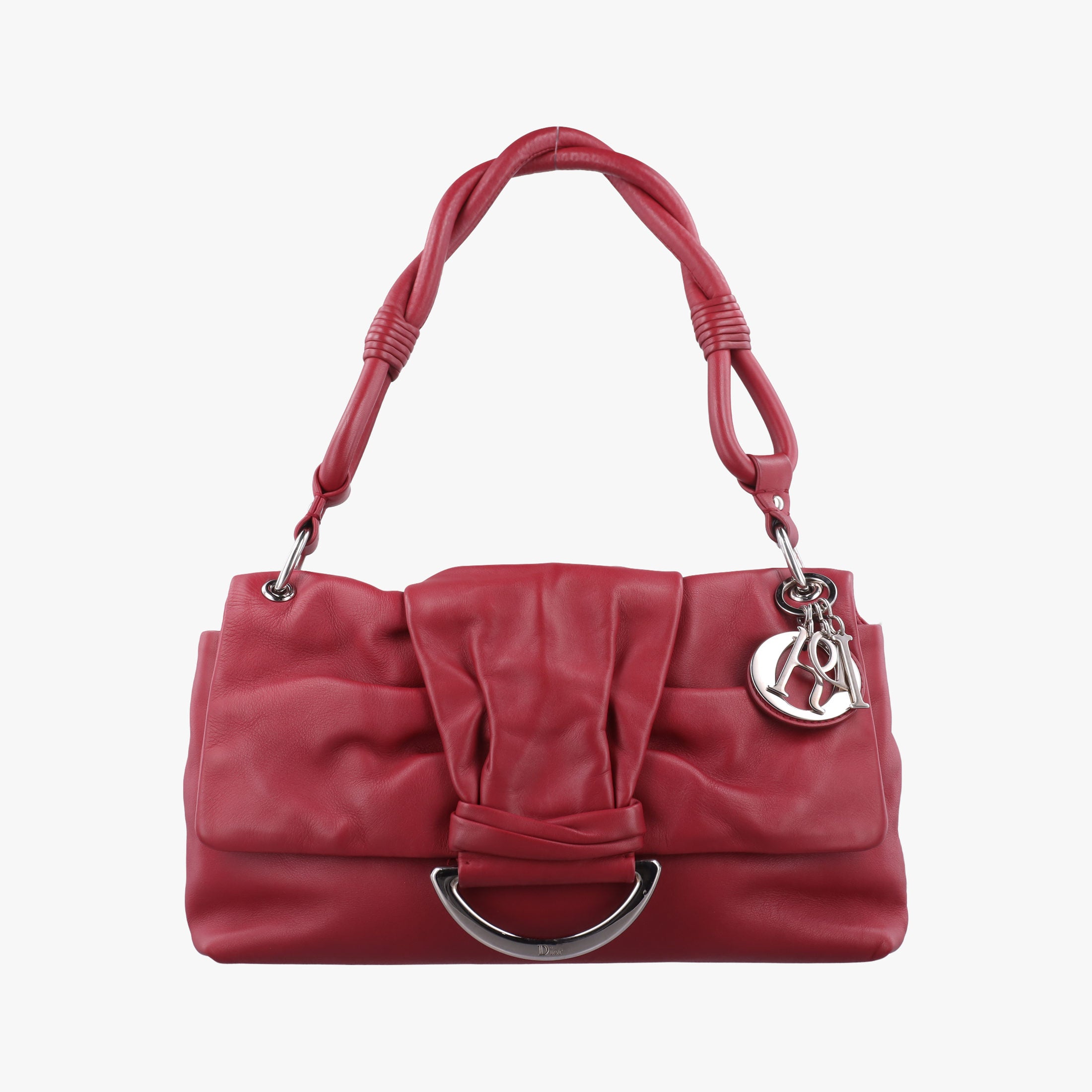 Pre-owned Christian Dior Demi Lune Burgundy Leather  shoulderbag | stylenewstar