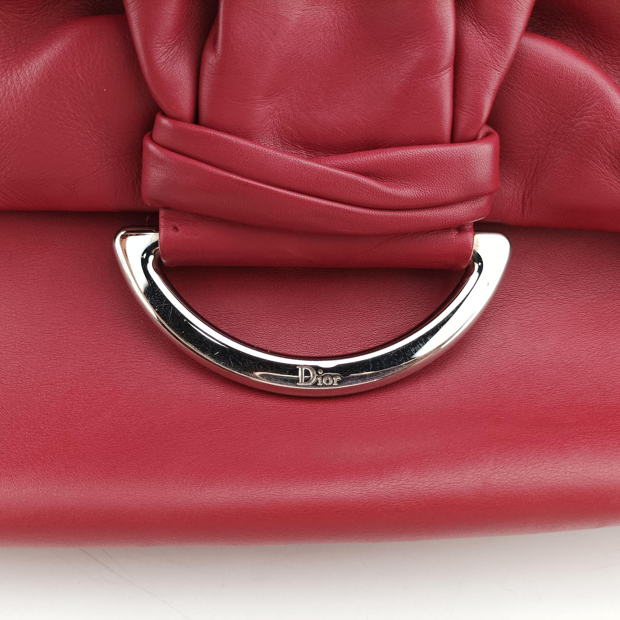 Pre-owned Christian Dior Demi Lune Burgundy Leather  shoulderbag | stylenewstar
