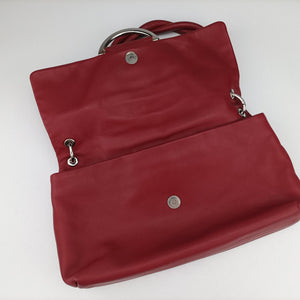 Pre-owned Christian Dior Demi Lune Burgundy Leather  shoulderbag | stylenewstar