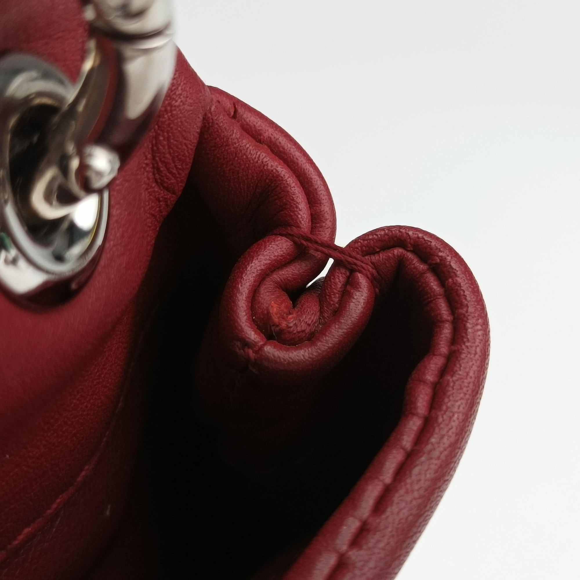 Pre-owned Christian Dior Demi Lune Burgundy Leather  shoulderbag | stylenewstar