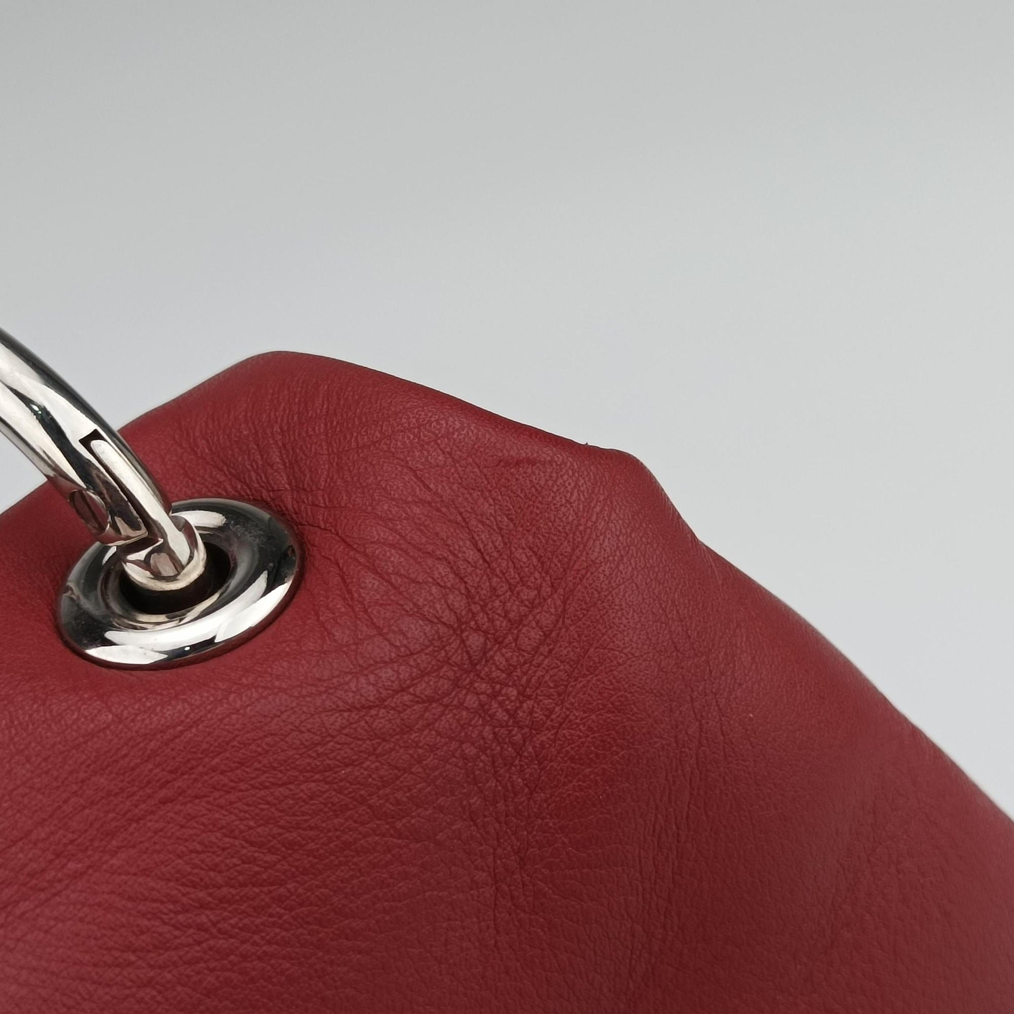 Pre-owned Christian Dior Demi Lune Burgundy Leather  shoulderbag | stylenewstar