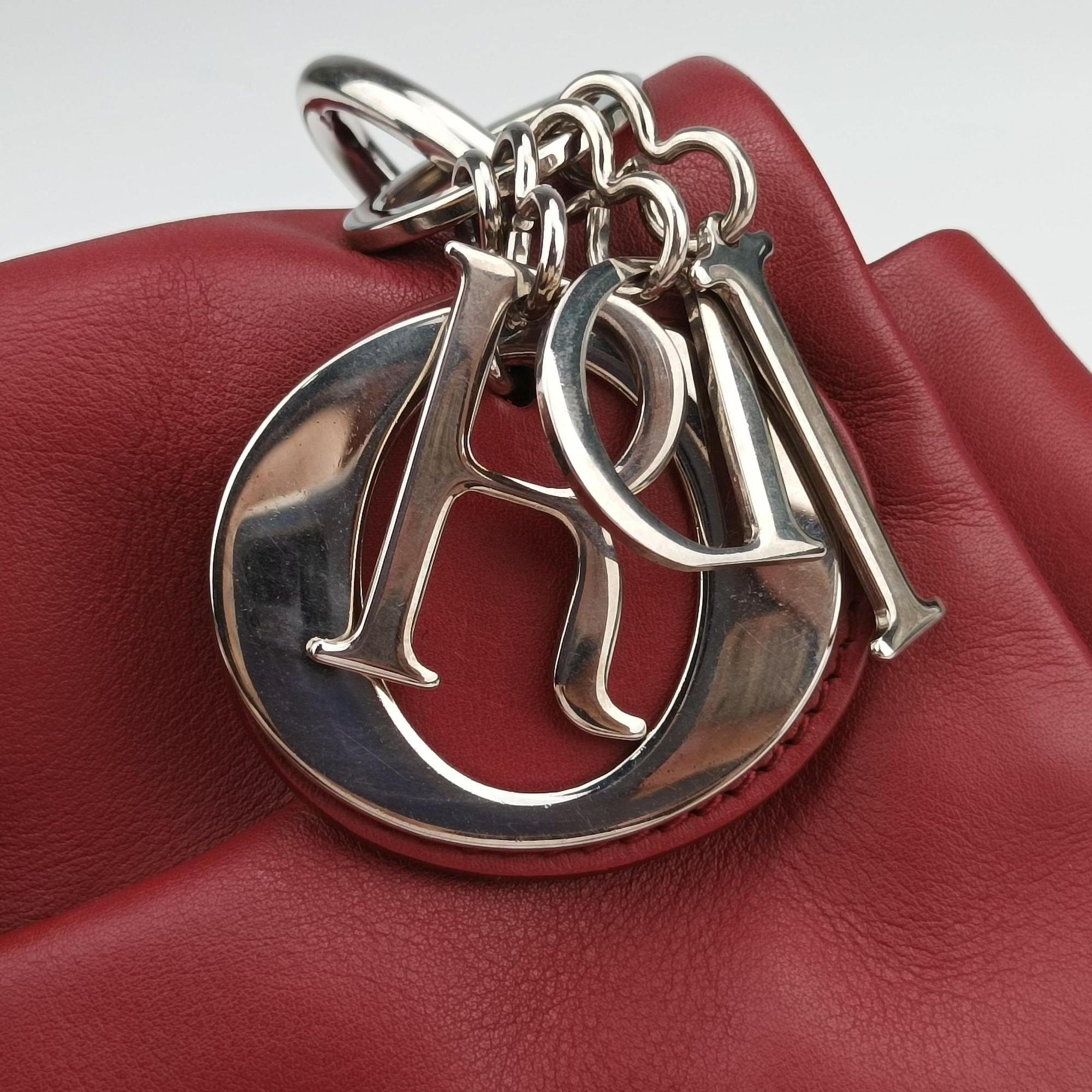 Pre-owned Christian Dior Demi Lune Burgundy Leather  shoulderbag | stylenewstar