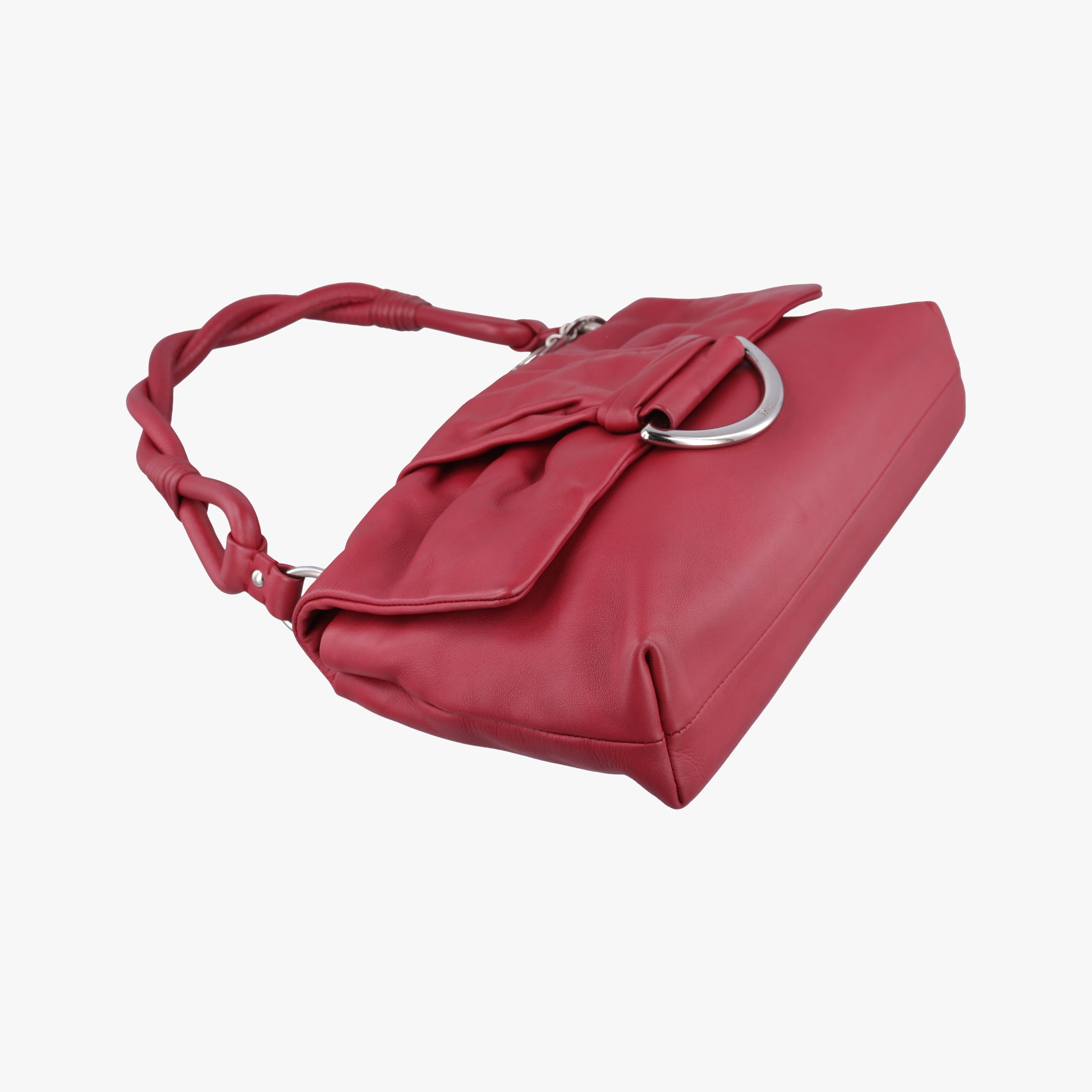 Pre-owned Christian Dior Demi Lune Burgundy Leather  shoulderbag | stylenewstar