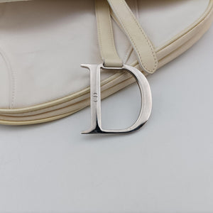 Pre-owned Christian Dior Saddle White Nylon × Leather  shoulderbag | stylenewstar