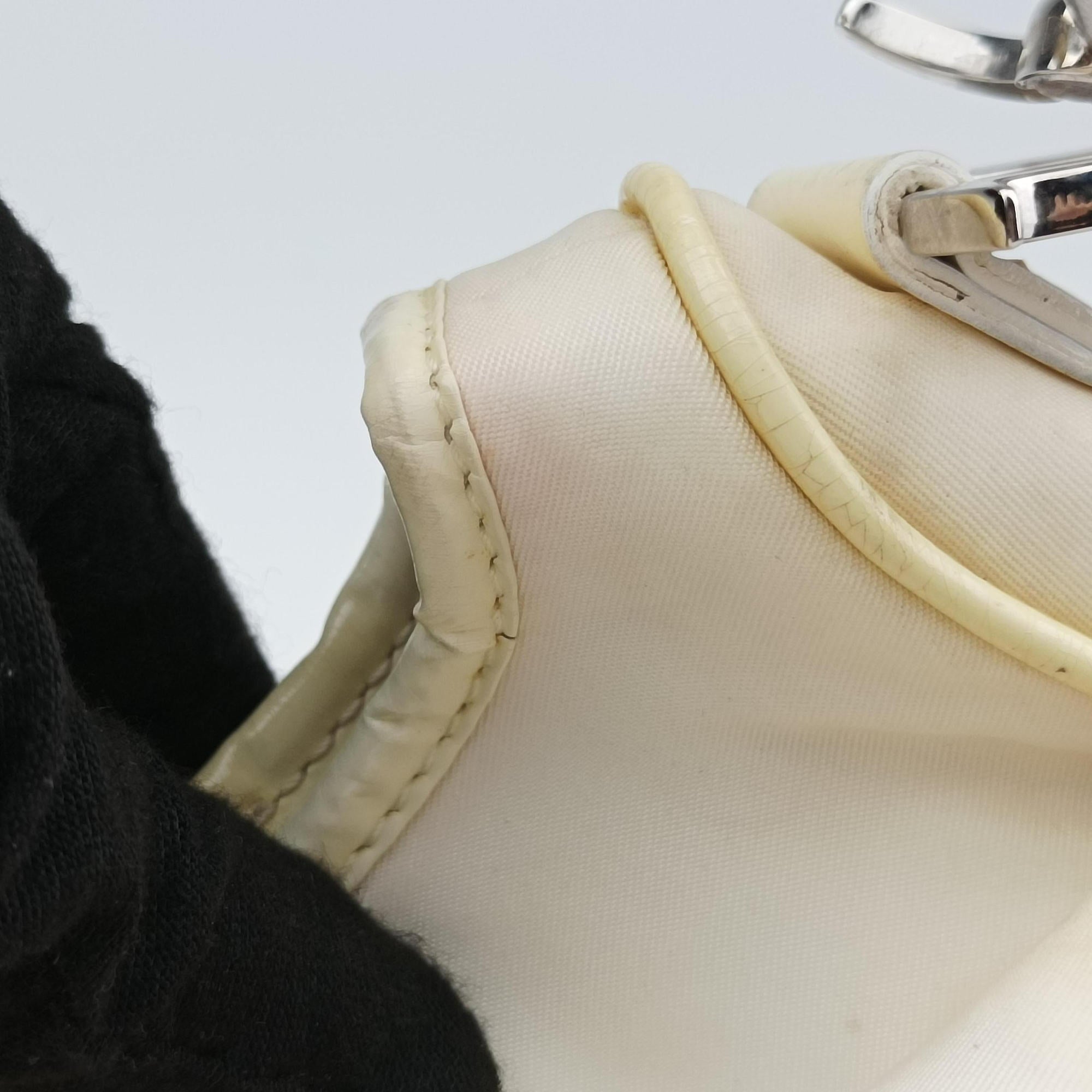 Pre-owned Christian Dior Saddle White Nylon × Leather  shoulderbag | stylenewstar