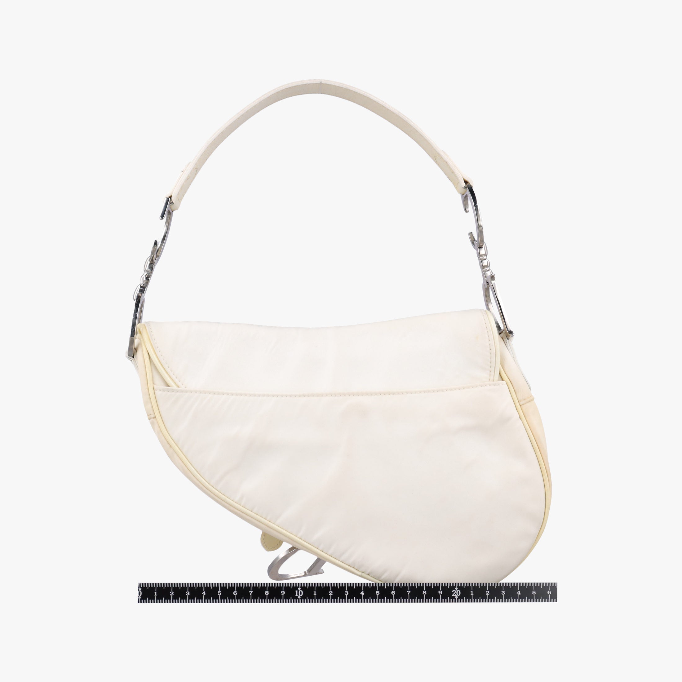 Pre-owned Christian Dior Saddle White Nylon × Leather  shoulderbag | stylenewstar