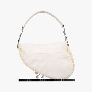 Pre-owned Christian Dior Saddle White Nylon × Leather  shoulderbag | stylenewstar
