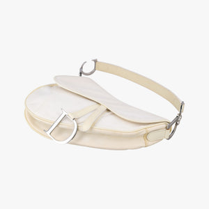 Pre-owned Christian Dior Saddle White Nylon × Leather  shoulderbag | stylenewstar
