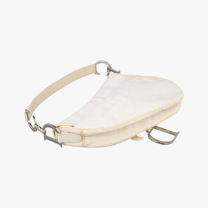 Pre-owned Christian Dior Saddle White Nylon × Leather  shoulderbag | stylenewstar