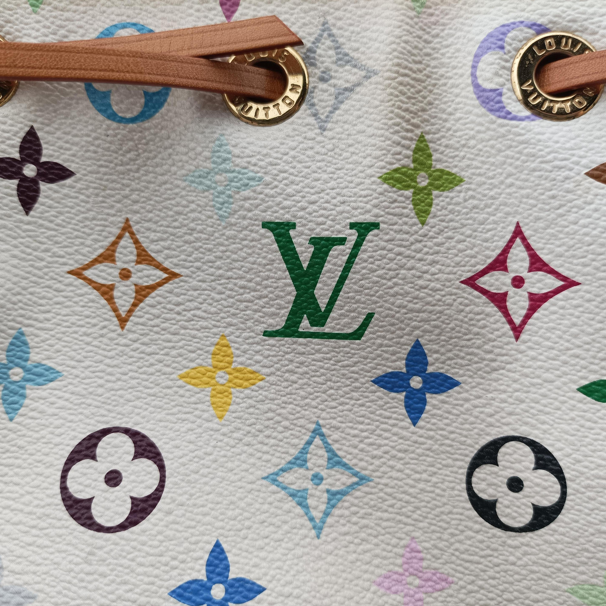 Vintage Louis Vuitton Petit NOe white Monogram Multicolor M42229 shoulderbag | stylenewstar