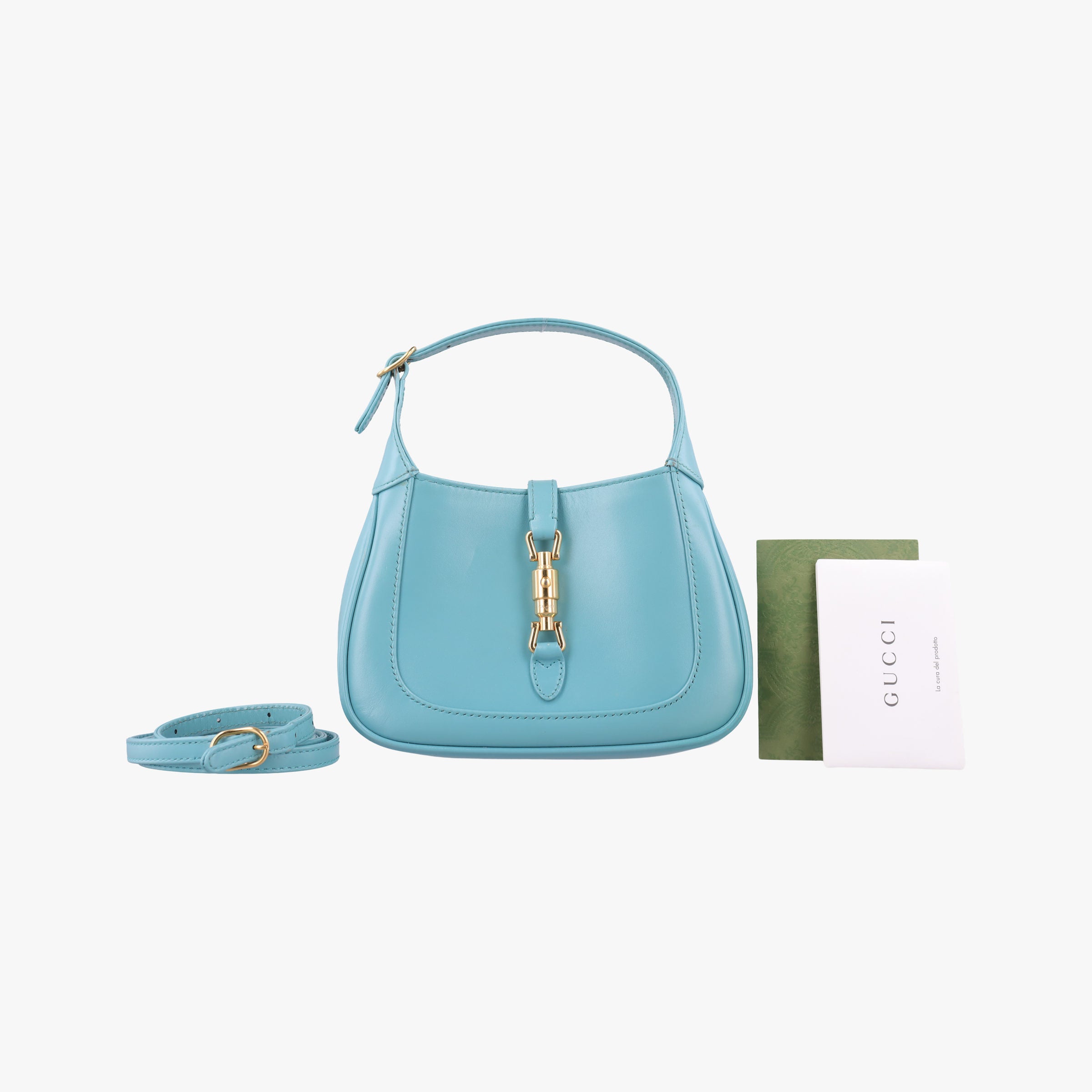 Secondhand Gucci JACKIE 1961 Blue Leather 637091 shoulderbag | stylenewstar