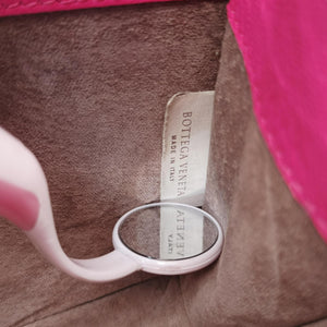 Pre-owned Bottega Veneta Intrecciato Olimpia Pink lambskin  shoulderbag | stylenewstar