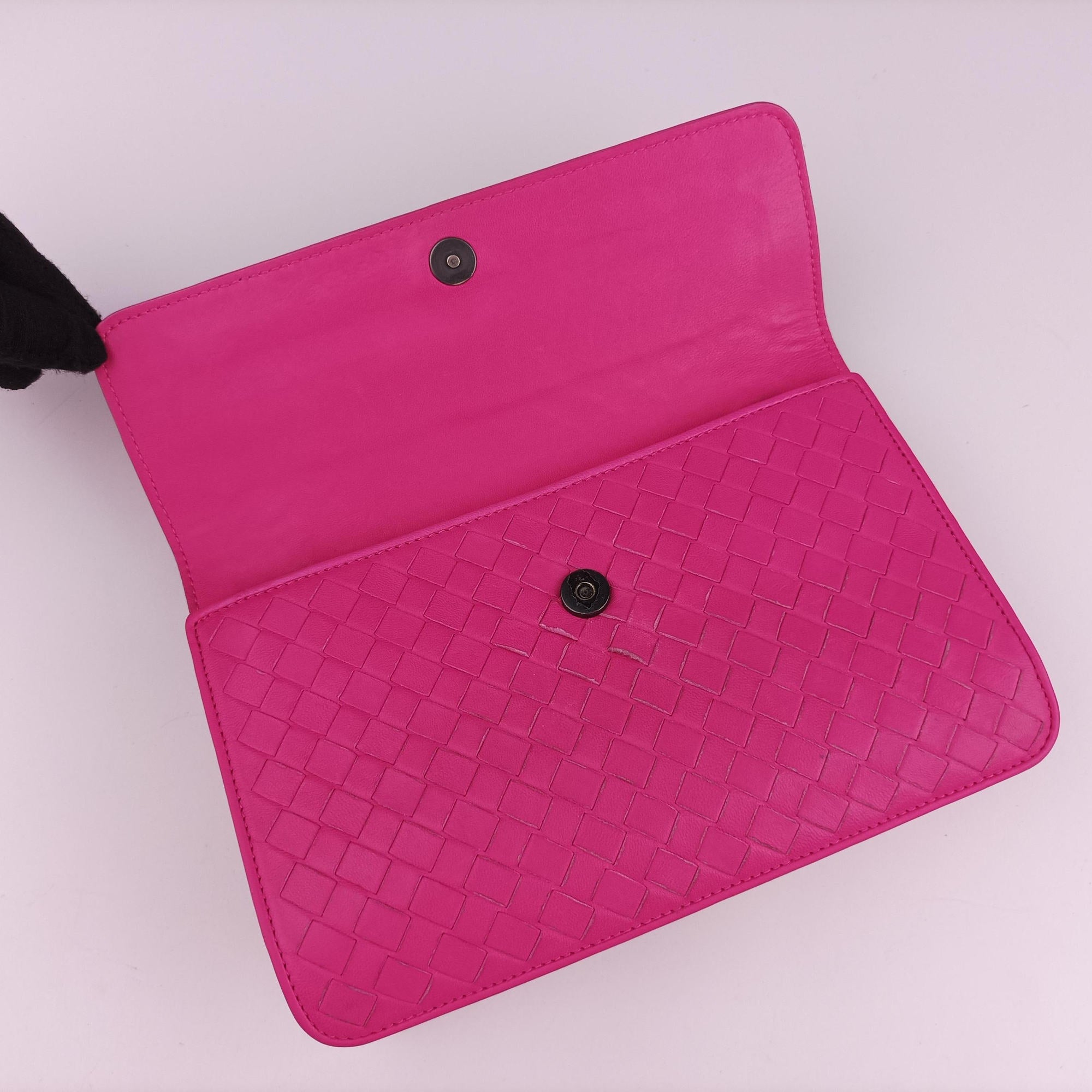 Pre-owned Bottega Veneta Intrecciato Olimpia Pink lambskin  shoulderbag | stylenewstar
