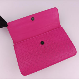 Pre-owned Bottega Veneta Intrecciato Olimpia Pink lambskin  shoulderbag | stylenewstar