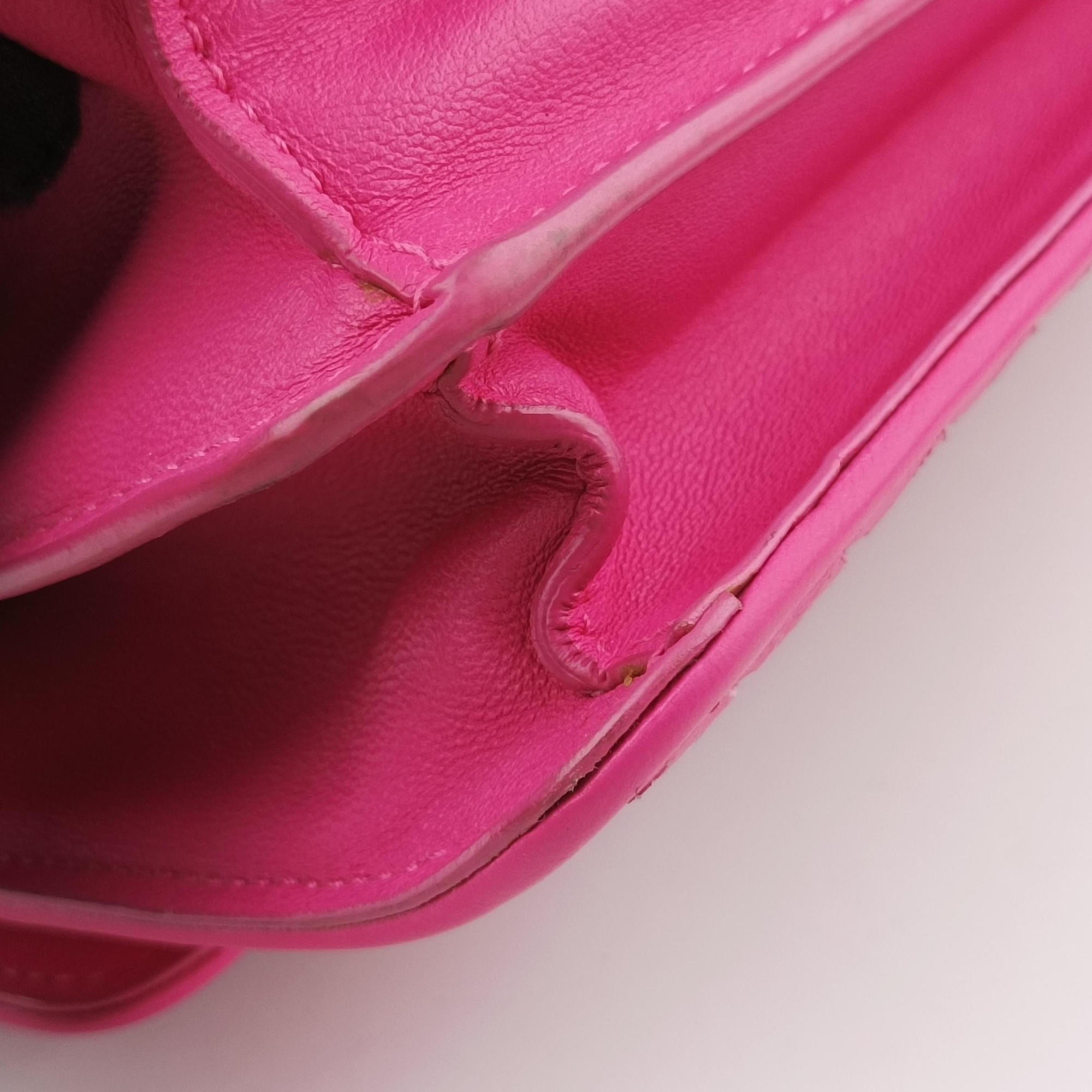 Pre-owned Bottega Veneta Intrecciato Olimpia Pink lambskin  shoulderbag | stylenewstar