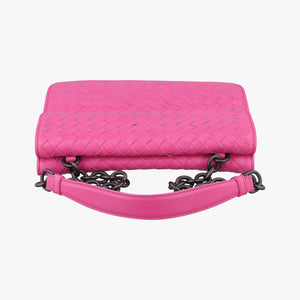 Pre-owned Bottega Veneta Intrecciato Olimpia Pink lambskin  shoulderbag | stylenewstar