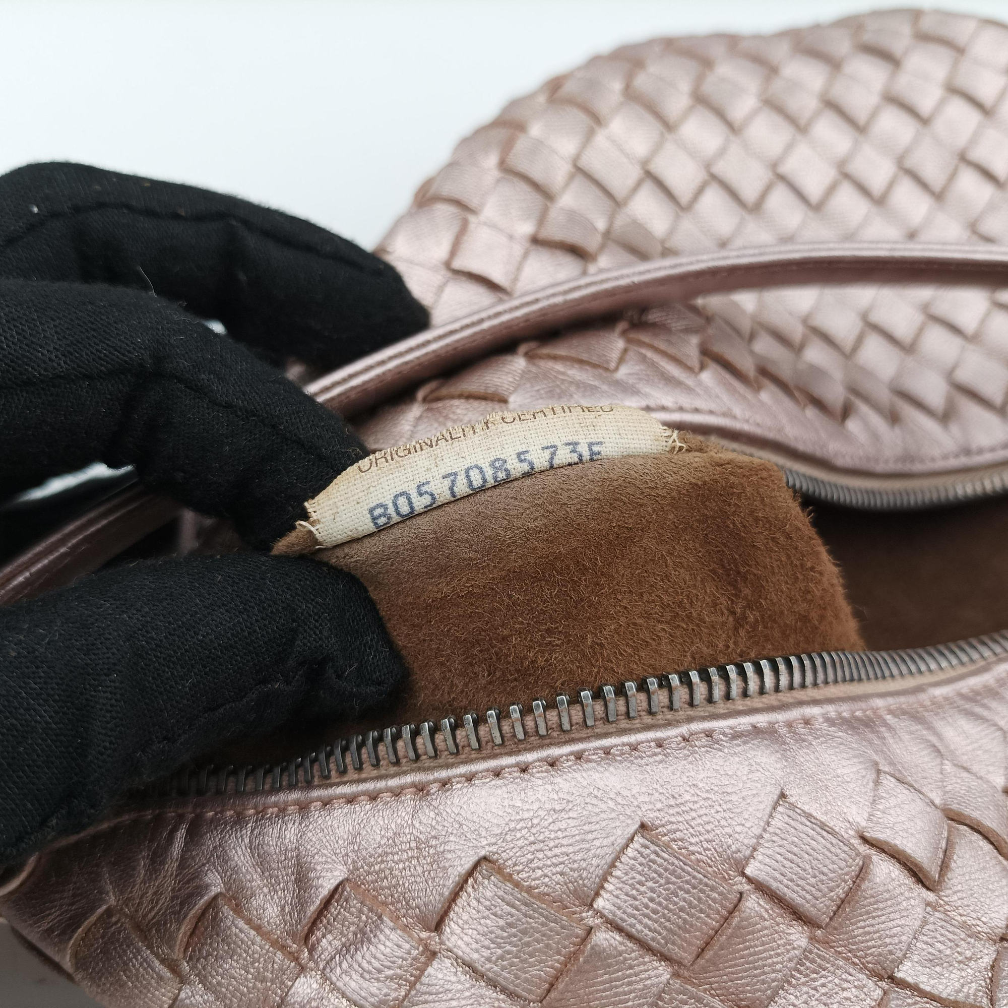 Vintage Bottega Veneta Wallace Intrecciato Pale Pink lambskin  handbag | stylenewstar